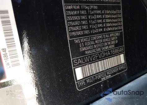 2017 Land Rover Range Rover Sport 3.0L V6 Supercharged Hse Dynamic из США, поврежденный, VIN SALWV2FV0HA168648